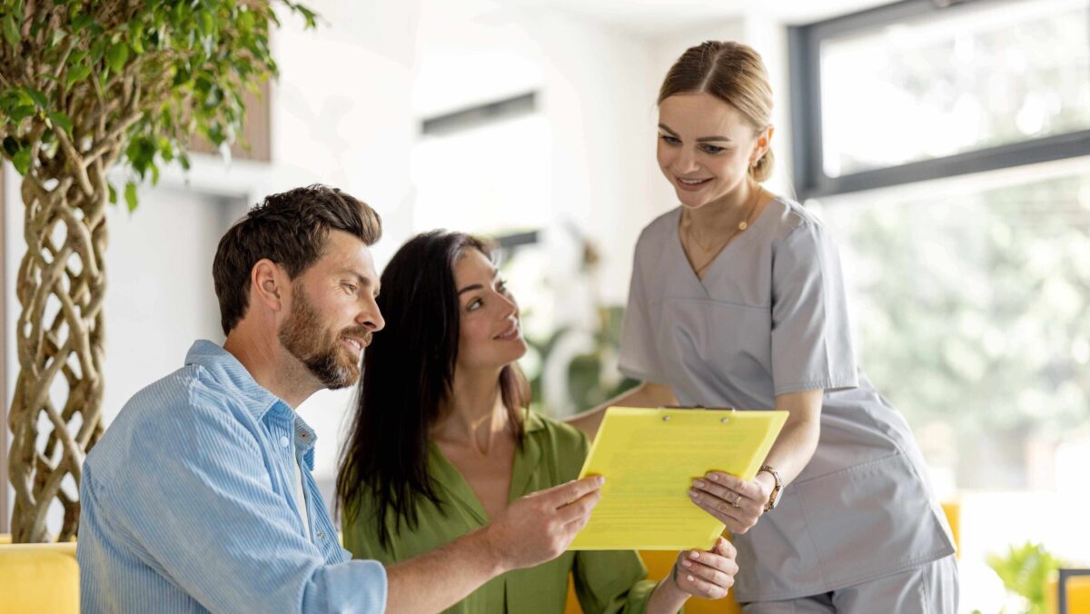 Patients in a medical waiting room