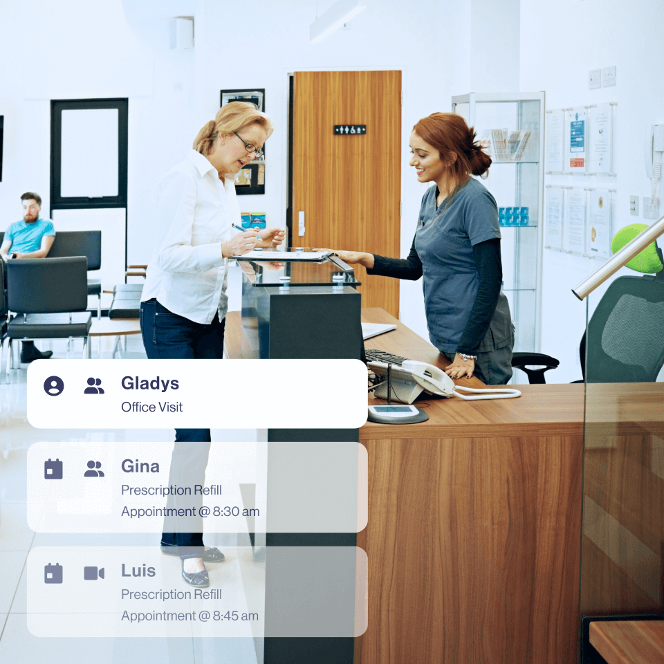 medical clinic reception queue management