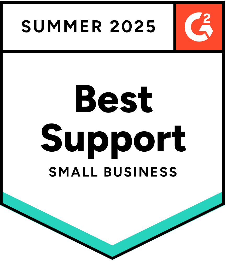 G2 Summer 2025 Best Support Small Business badge