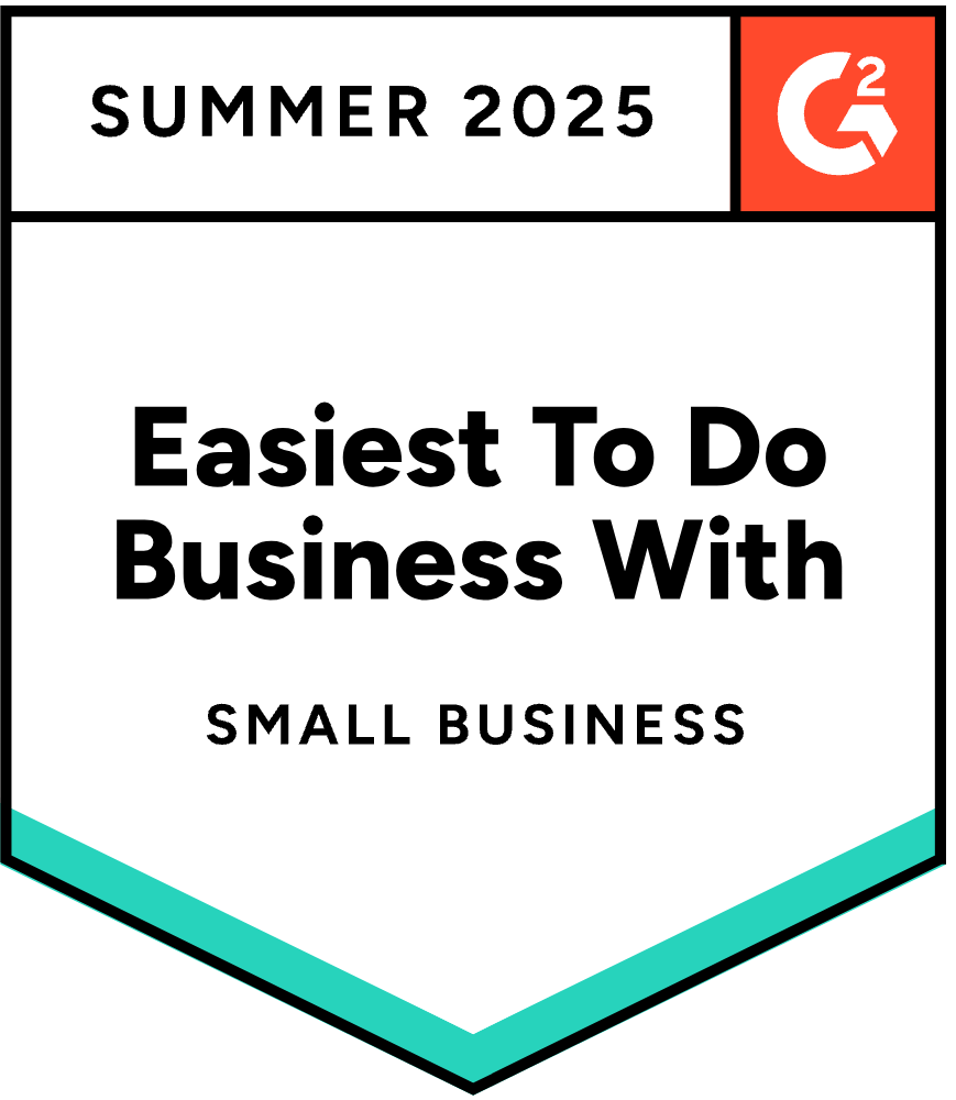 G2 Summer 2025 Easiest to do business with small business badge