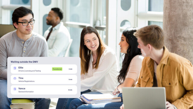 best queue management- queue scene with product illustration