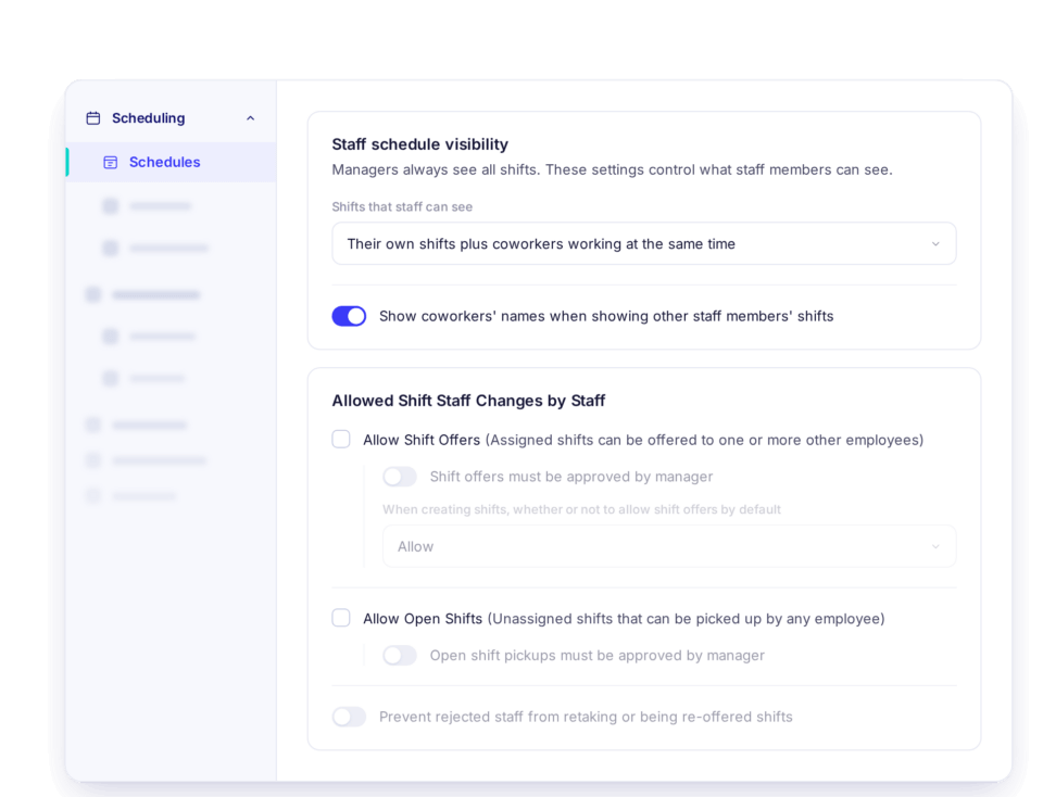 WaitWell scheduling settings